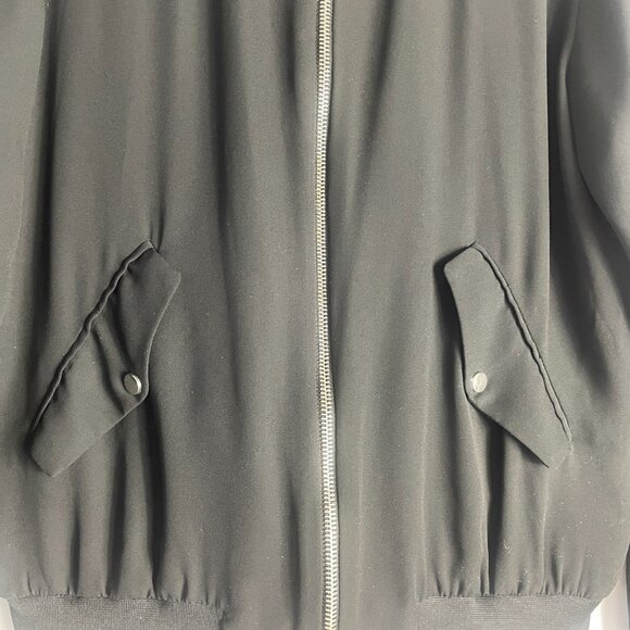Zara Light Black Bomber Jacket Size XS Bikercore Edgy Layering Moto Neutral - Picture 6 of 7